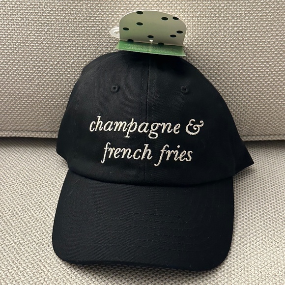 Kate Spade Target Baseball Cap Champagne and French Fries New York Black - Picture 1 of 6
